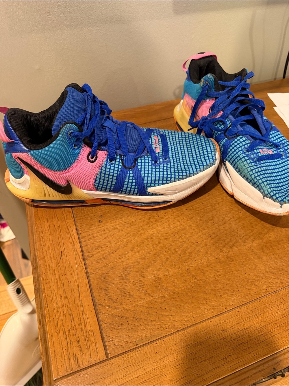 LeBron James Nike Blue and Pink Mesh Sneakers